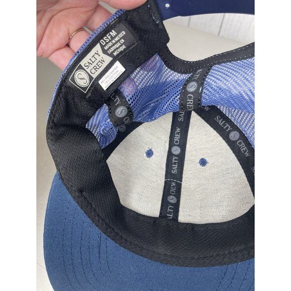 Salty Crew Trucker Hat SnapBack Retro Hat Blue Cap ‘Thrill Seekers Risk Takers’ - Picture 3 of 3
